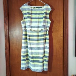 Calvin Klein Dress Yellow 💛 and 🩶 Striped dress